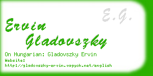 ervin gladovszky business card